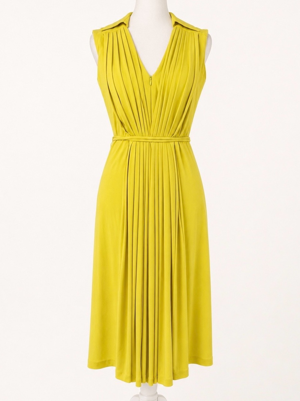 Calvin Klein Sleeveless Collar Neck Pleated Commuter Midi Dress - Size 4